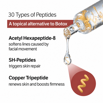 30 types of peptides - topical alternative to Botox